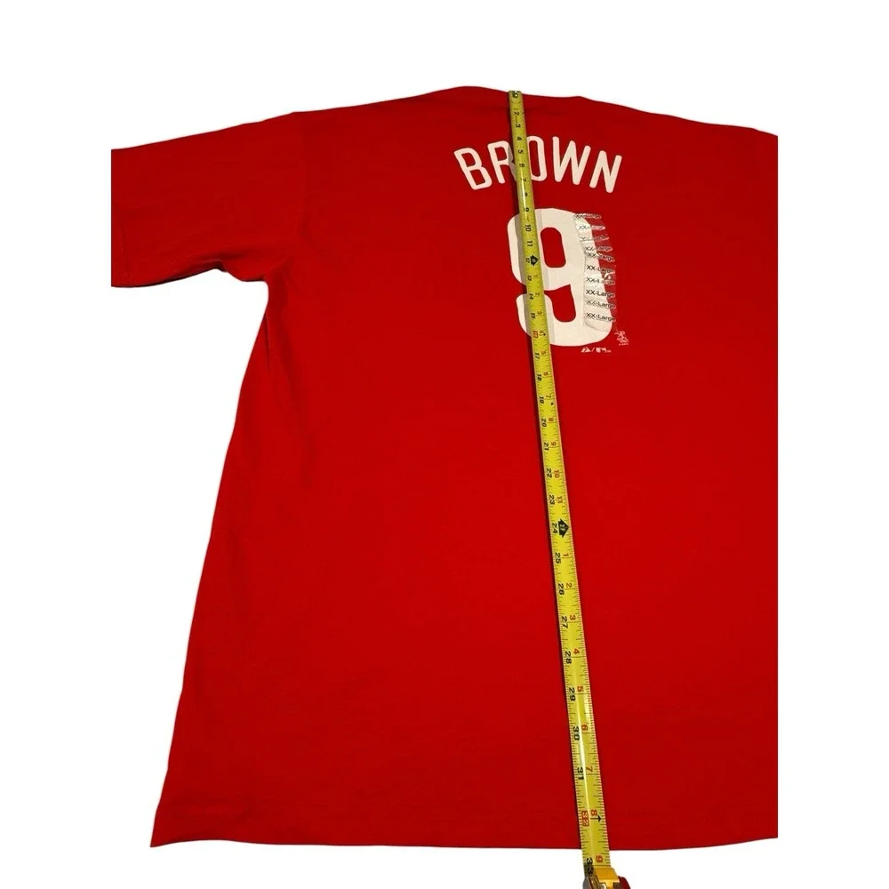 Majestic Philadelphia Phillies #9 Brown Men's XXL Red T-Shirt NWT